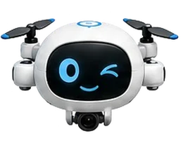 Drohnie, das Maskottchen von Hoverpoint, zwinkert