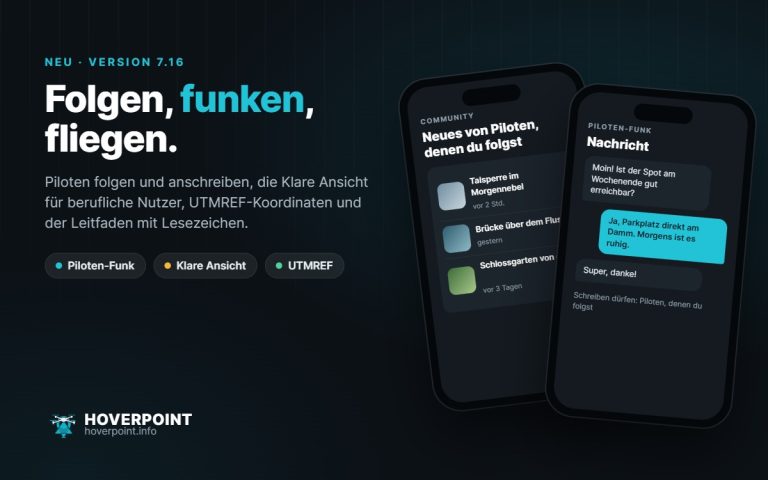 Hoverpoint 7.16: Neues von Piloten, denen du folgst, und der Piloten-Funk