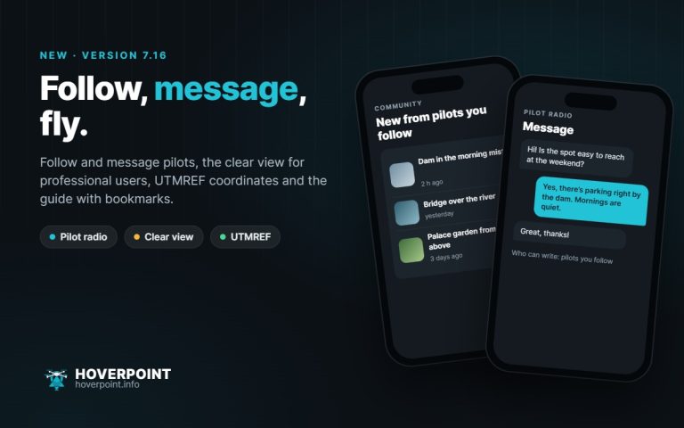 Hoverpoint 7.16: news from pilots you follow and pilot radio