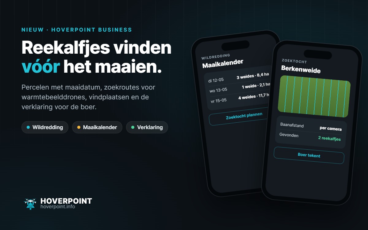 Reekalfjes vinden vóór het maaien. – Percelen met maaidatum, zoekroutes voor warmtebeelddrones, vindplaatsen en de verklaring voor de boer.