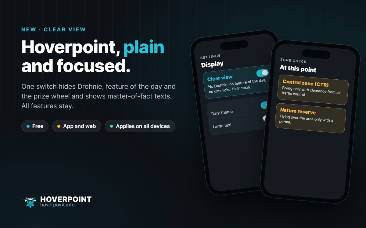 Clear view: switch in the settings and a plain zone check